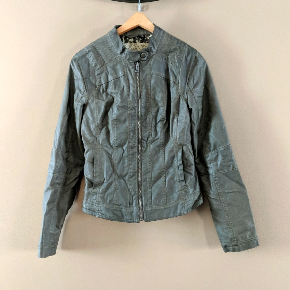 Maurices faux leather motorcycle bomber jacket